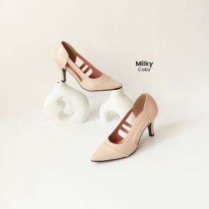 Alivelovearts Monroe Heels 7cm  Sepatu Pantofel  Kerja Kantor Hak Runcing Wanita Kekinian