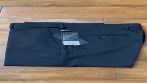 Quần âu Owen QTRR1 regular fit cạp có tăng đơ màu đen vải nano