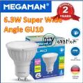 [Super Wide Angle] Megaman 6.3W GU10 LED bulb/ 100 Degree Beam angle/ Wide Flood light. 