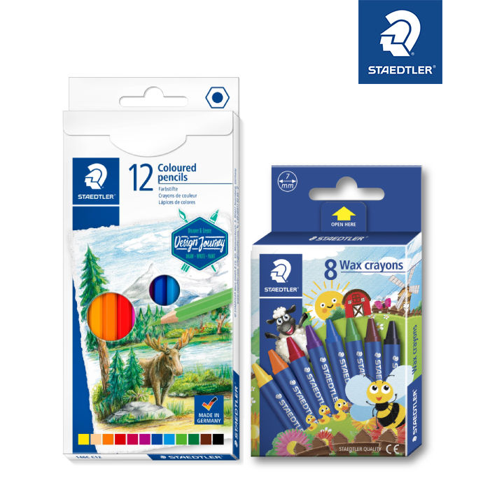 STAEDTLER DESIGN JOURNEY COLORED PENCIL NORIS WAX CRAYONS High