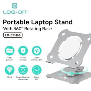 HOLDER LOG ON METAL STAND FOR LAPTOP LO-CRH66 ROTASI 360 DERAJAT - HOLDER LAPTOP MEJA