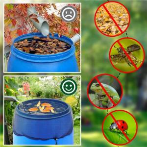 ฝาป้องกันถังน้ำ ฝาครอบตาข่ายฝน ตาข่ายเนื้อละเอียดพร้อมยางยืดป้องกันใบไม้/แมลง โล่แมลงสวน 3 ขนาดสําหรับถังเก็บน้ํา (60/80/100ซม)