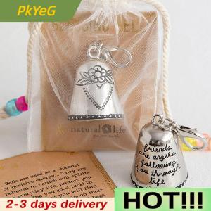 PkYeG Blessing Bell Friends Are Angels Ornament Blessing Bell Watch Over Me Crafts for Doors Vehicles and Bags or Keys