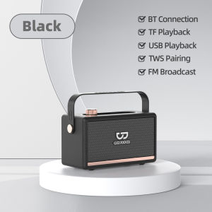 GOOJODOQ Wireless Bluetooth Speaker 5.3 BT Wireless Support TF/USB/FM Card U Disk Deep Bass Sounds Marshall Style Portable