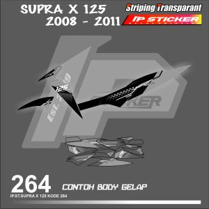 SUPRA X125 2008-2011  (COD) STIKER STRIPING MOTOR HONDA SUPRA X125  HOLOGRAM DAN TRANSPARAN