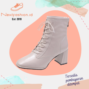 Sepatu Boots Wanita Hak Sedang Kulit Premium 253 Nextfashion