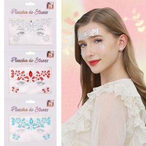 BEAUTYLADIES Acrylic Facial Rhinestone Stickers Glitter Colorful Facial Decorations Nail Art Decoration Self Adhesive Crystal Forehead Sticker Electronic Music Festival