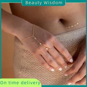 Beauty Wisdom Minimalist Tiny Chain Bracelet Finger Rings For Women Link Chains Connecting Hand Harness Bracelets Jewelry Gift