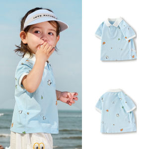 balabala Boys Polo Shirt Baby Short Sleeve T-Shirt Summer 2025 Base Layer