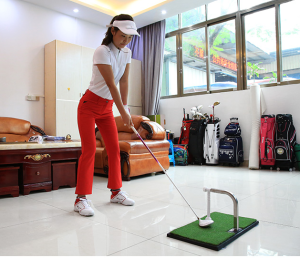 Thảm golf tập Swing với thanh bóng xoay 360 độ tự động trở lại vị trí cho cảm giác đánh bóng chân thực chính hãng PGM Golf Trainer
