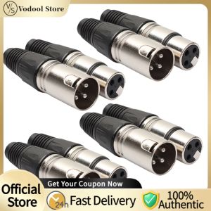 8pcs XLR Audio Connectors Male and Female 3-Pin for Microphone and Sound System Wiring