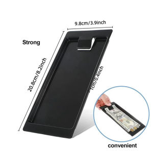 2Pcs Cash Tray Bill Tray Money Tray Rectangular Black Coin Tray for Bar Restaurant