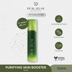 Peau Jeune Purifying Skin Booster Purifying Toner Wajah Untuk Kulit Berminyak dan Berjerawat Mengandung Niacinamide Quadruple Hyaluronic Acids Tetrapeptide-44 Centella Asiatica dan Mugwort Extract - Oily and Acne Skin