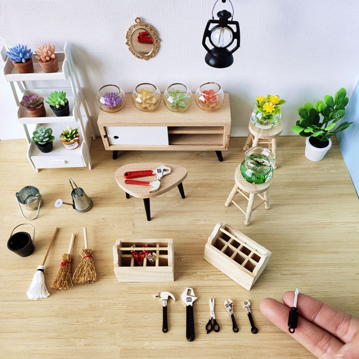 24-Piece Miniature Dollhouse Tool Set – Tiny Repair Tools For DIY Dollhouse, Garage, Workshop Decor | Realistic Alloy Mini Tools