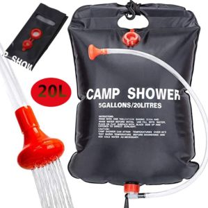 อาบน้ำแคมปิ้ง RAINBEAU ถุงอาบน้ำ มีประสิทธิภาพสูงสุดสำหรับอาบน้ำนอกสถานที่ และสามารถใช้งานได้ 20 ลิตร Camp Shower โดยไม่ผ่านฝุ่น รวมถุงอาบน้ำแคมปิ้ง 255มล