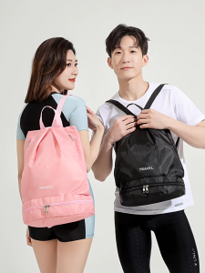 Men Sports Bag Women Waterproof Backpack Large Capacity Swimming Backpack with Wet and Dry Compartments for Travel-Beach