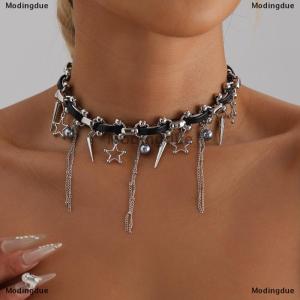 [COD] Modingdue New Five-pointed Star Tassel Pendant Necklace For Women Y2K Chain Choker Necklace Fashion Party Jewelry Accessories Gift