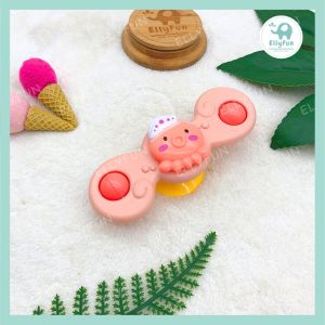 Ellyfun Baby Rattle Suction Spinner Toy High Chair Bathing Motor Skills Hand Eye Coordination Toys