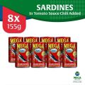 Mega Sardines In Tomato Sauce W/ Chili Added 155G By 8'S. 
