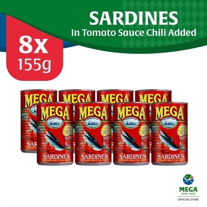 Mega Sardines In Tomato Sauce W/ Chili Added 155G By 8'S