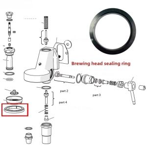 Kirilgu 2pcs Applicable To Lelit Bianca V3 Coffee Machine Brewing Head ECM Seal Gasket Spring Top Shaft Pin Water Separator Accessories 2Z5B1