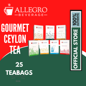Allegro Pure Ceylon Mint Tea 25 Sachet Box | Premium Herbal Infusion | Refreshing Gourmet Tea Bags