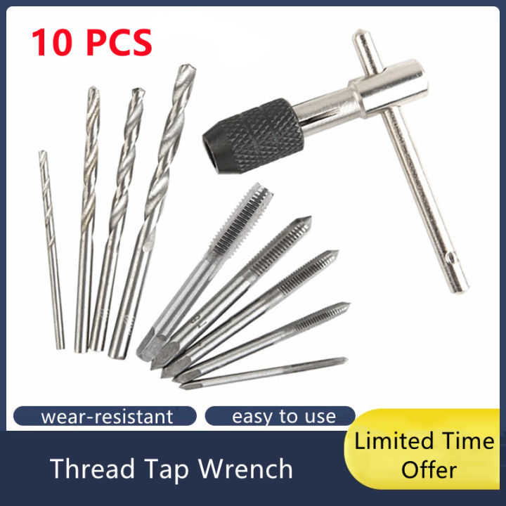 6/10pcs T-type Machine Screw Thread Tap Wrench Hand Tap Wrench Set M3 ...