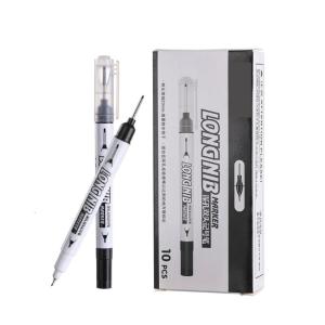 แพ็คปากกาปากกามาร์กเกอร์ถาวรหัวคู่10ด้ามปากกาหัวเล็กและกว้างสำหรับสำนักงานโรงเรียนหมึกยาวโครงงานศิลปะ