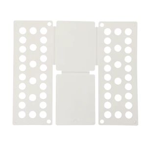 Adjustable Clothes Folding Board for Kids & Adults - Durable Plastic Hand-Skilling Activity Space-Saving Wardrobe Organizer for T-Shirts Shirts Pants - Blue & White Design with Hanging Storage for Bedroom Tidiness Longlasting Use Shelf Liners