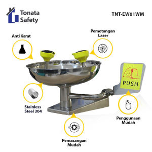 Eye Wash / Emergency Shower Eye Washer / Wall Mounted / StainlessSteel