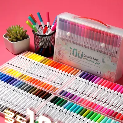 100 Colors Watercolor Brush Pen Colored Art Sketching Markers Drawing Set Painting Drawing Art Supplies pen cat air 水彩笔