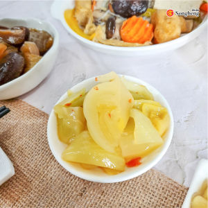 Gift Set 1 ของฝากผู้ใหญ่(ยำเกี่ยมฉ่ายน้ำมันงากานาฉ่ายขิงดองเต้าเจี้ยวผักดองซีอิ๊ว)ส่งเฮง อาหารเจ