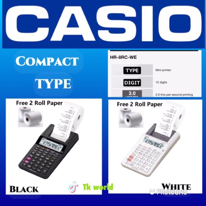Desk Calculator Casio HR 10RC Portable Printing Calculator