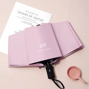 ร่ม UVร่มอัตโนมัติ สีพื้น กันฝนกันแดดกันUV พกพาสะดวก น้ำหนักเบา Umbrella ระบบเปิด-ปิดออโต้