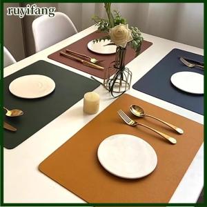ruyifang Double-layer Leather Table Mat Nordic Heat-proof Placemat Insulation Waterproof Oil-proof Table Mats For Home Hotel Decoration