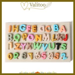 [Valitoo] แม่พิมพ์เค้กฟองดองรูปตัวอักษรทำจากซิลิโคนแบบ DIY ตกแต่งด้วยการอบช็อคโกแลต