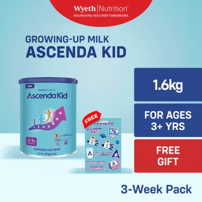 ASCENDA KID Four Growing-Up Milk Powder for Children 3+ Years Old 1.6kg - FREE STICKER