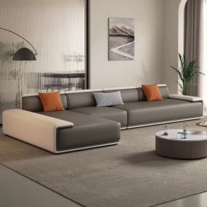 Minimalist leather sofa living room imperial concubine leather art sofa bed extra large size lazy sofa