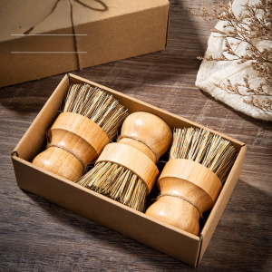 แปรงหม้อไม้เนื้อแข็งอเนกประสงค์ แปรงขจัดการปนเปื้อนจากพืชธรรมชาติ