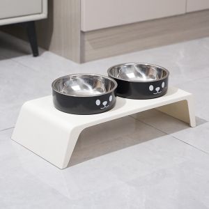 AP AIMAYAPET Cat Neck Protection High Step Bowl Stainless Steel Large Capacity Double Feeding Drinking Anti Tip Mangkuk