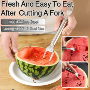 304 Stainless Steel Multi-Functional Fruit Fork Household Stainless Steel Cut Watermelon Doublehead Fork