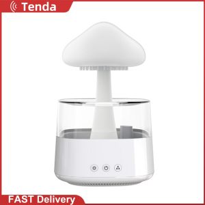 Modern Mushroom Rain Air Humidifier with Night Light and Essential Oil Diffuser for Home Decor