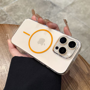 🇹🇭🔥NEW🔥เคส ไอโฟน 16 เคสโทรศัพท์แม่เหล็กชาร์จไร้สาย สนับสนุน Magnetic แบบใส For iPhone 16 15 14 13 12 11pro pro maxปกป้องเรียบง่าย สำหรับผู้ชายและผู้หญิง