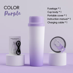 Stainless Steel Wireless Portable Blender 650ml USB Juicer Orange Juice Mixer 20blades Crushed Ice 3000mAh Long-term Insulation