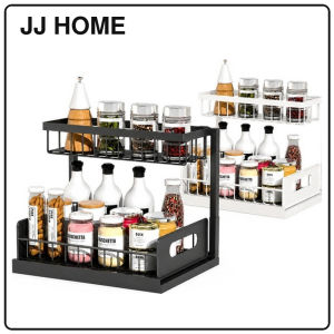 【JJ HOME】Under Sink Pull Out Organizer / Kitchen Cabinet Storage Rack / L-Shaped Sliding Shelf