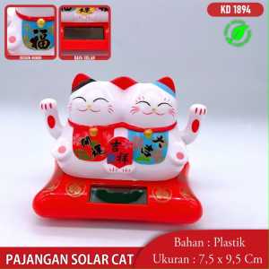 Pajangan Solar Kucing Pasangan Patung Kucing Hoki Cinta Lucky Cat Dekorasi Rumah Kantor Hadiah