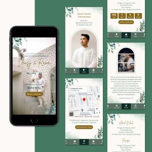 Undangan Digital Website Pernikahan & Khitanan Premium Tema Green floral