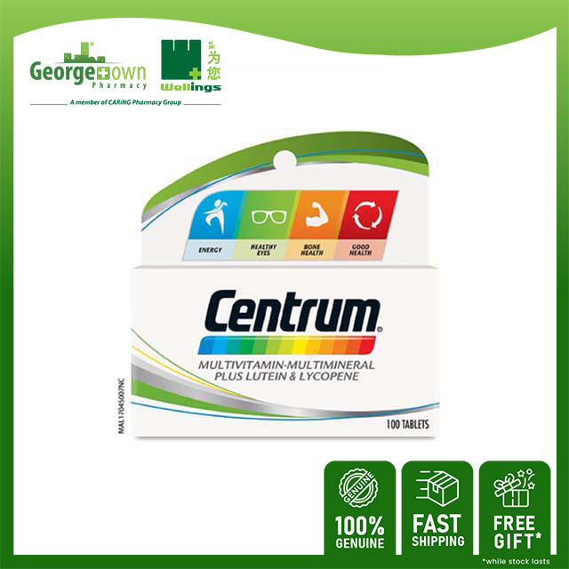 CENTRUM MULTIVITAMINS & MINERALS + LUTEIN & LYCOPENE TABLET 100S Lazada