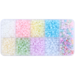 1500 cái/hộp 4mm hạt thủy tinh nhỏ mắt mèo miếng đệm lỏng Bộ hạt cho vòng tay thủ công Vòng cổ bông tai Keychain Tự Làm Thủ Công Phụ kiện làm đồ trang sức