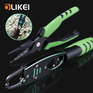 OLIKEI High Quality Aluminum Alloy Fishing Pliers Fishing Grip with Scale Lure Pliers Cut Line Multifunctional Fishing Tools Fishing Accessories